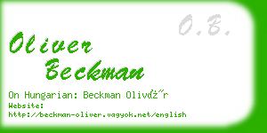 oliver beckman business card